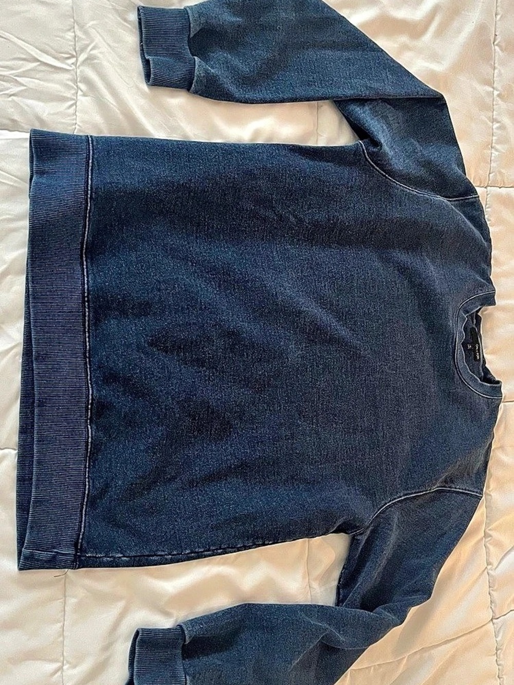 Oak + Fort Long Sleeve Sweatshirt in Blue Size Medium Like New